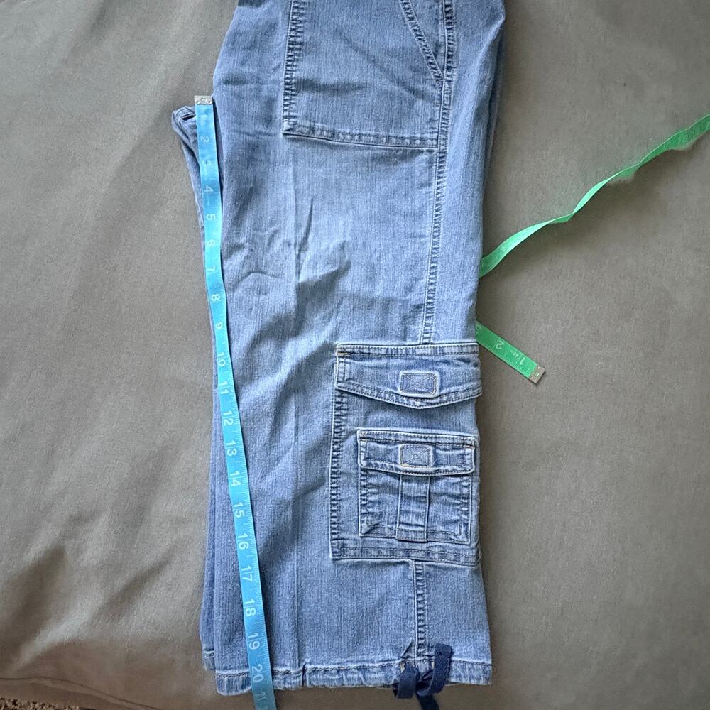 Y2K Denim Cargo Capri LowRise Baggy Wide Leg Utility Jeans NO TAGS (10)SeePics! - Picture 5 of 8